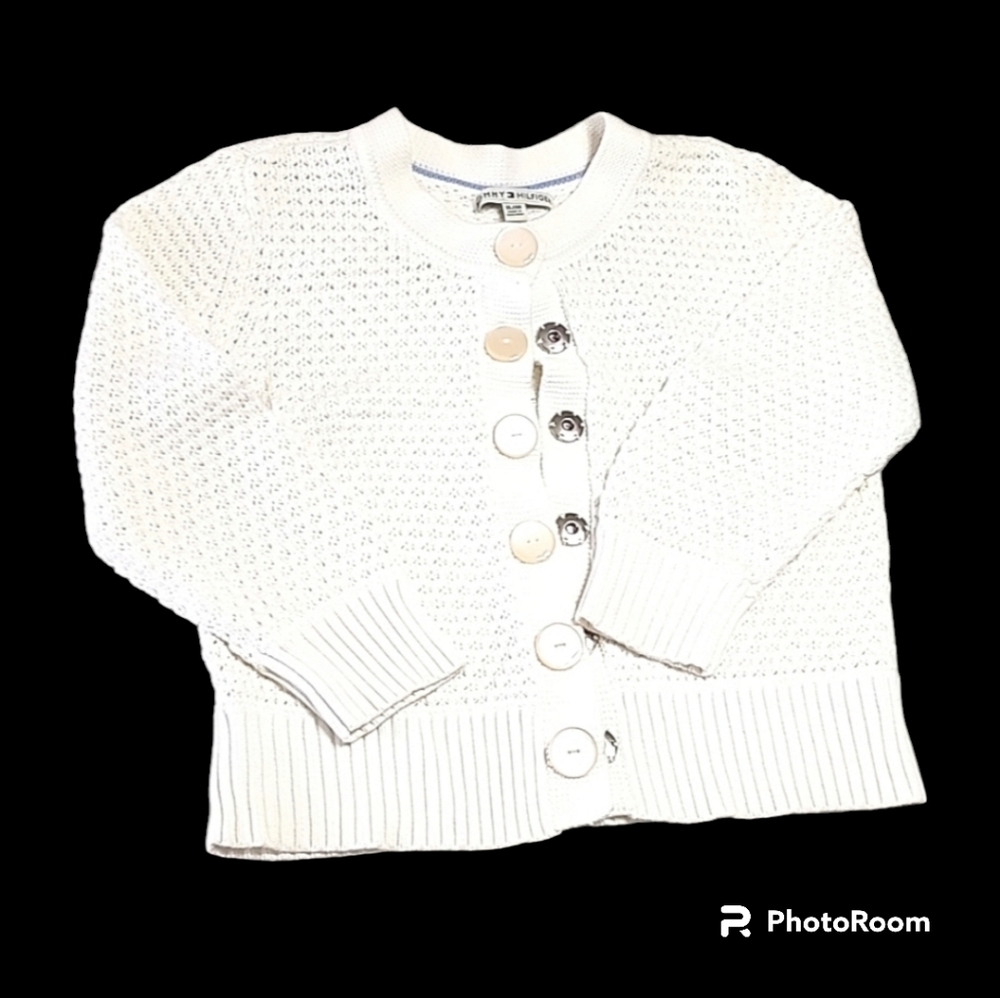 VTG. Tommy Hilfiger Cream Sweater XL Cropped Coquette